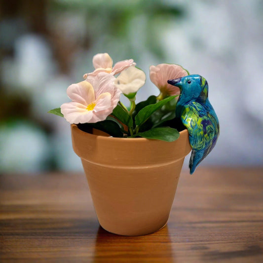 Plant Pot Hugger - Polymer Clay Bird