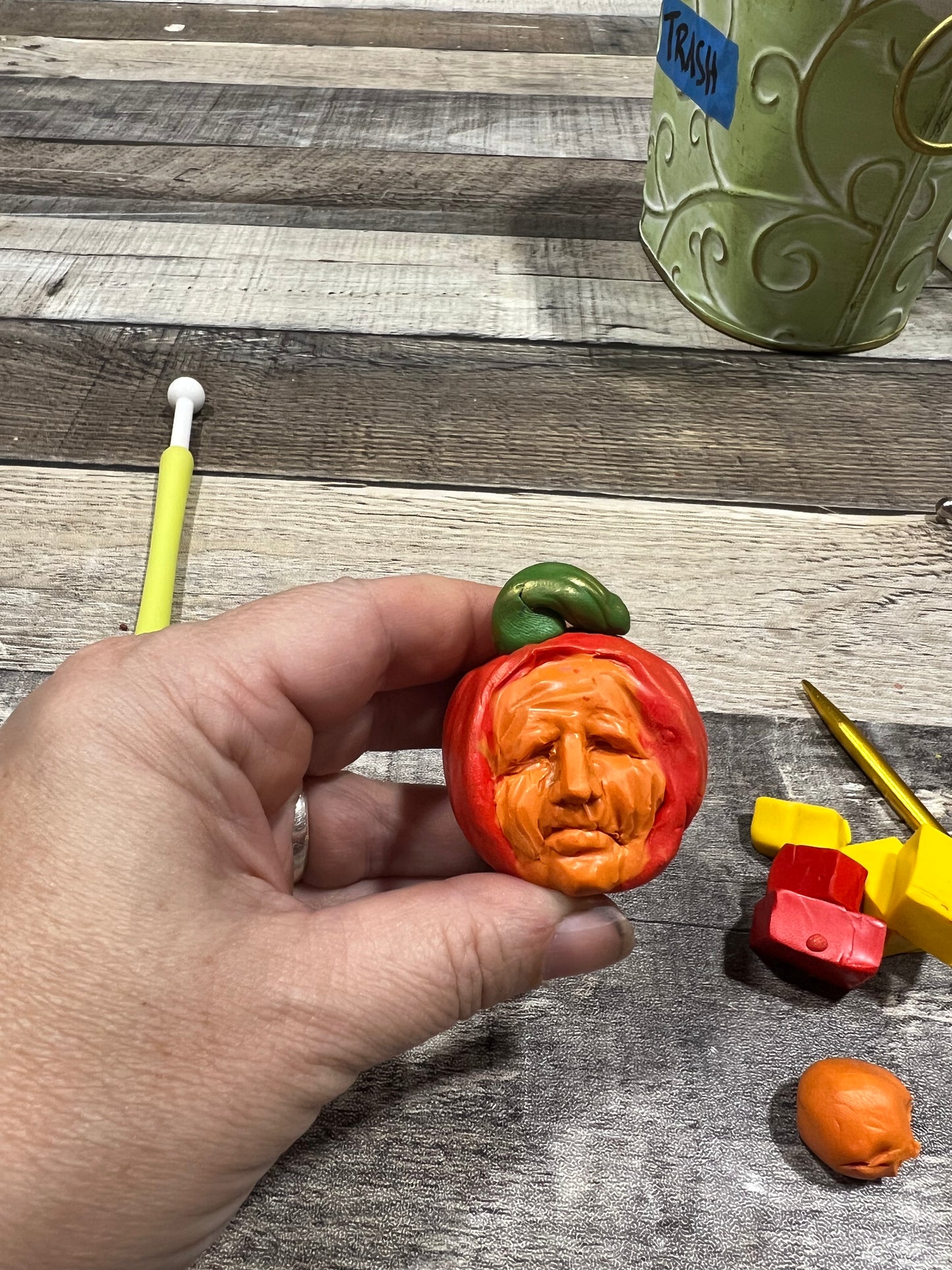 Sculpt A 3D “Carved” Clay Pumpkin Face