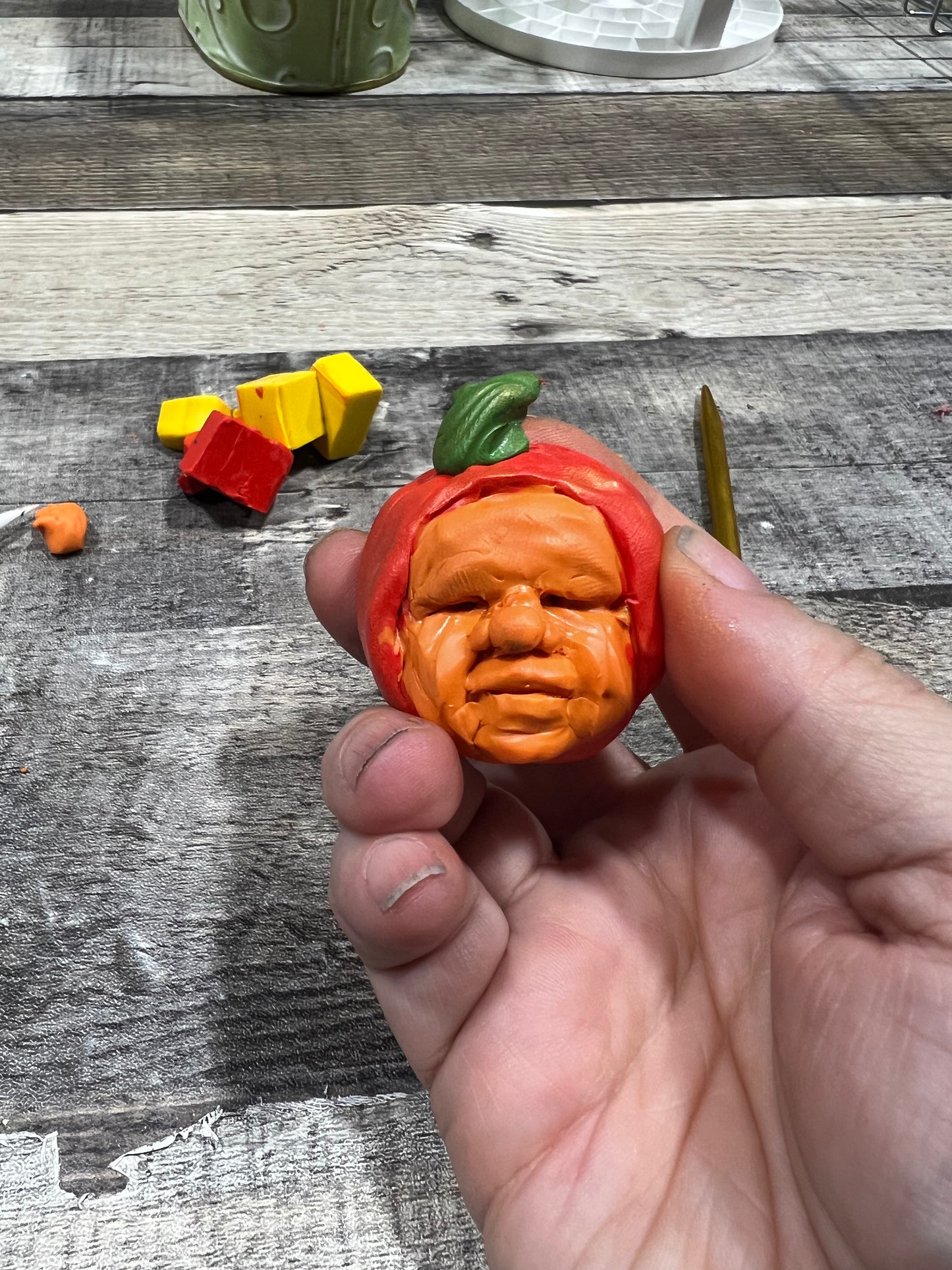 Sculpt A 3D “Carved” Clay Pumpkin Face
