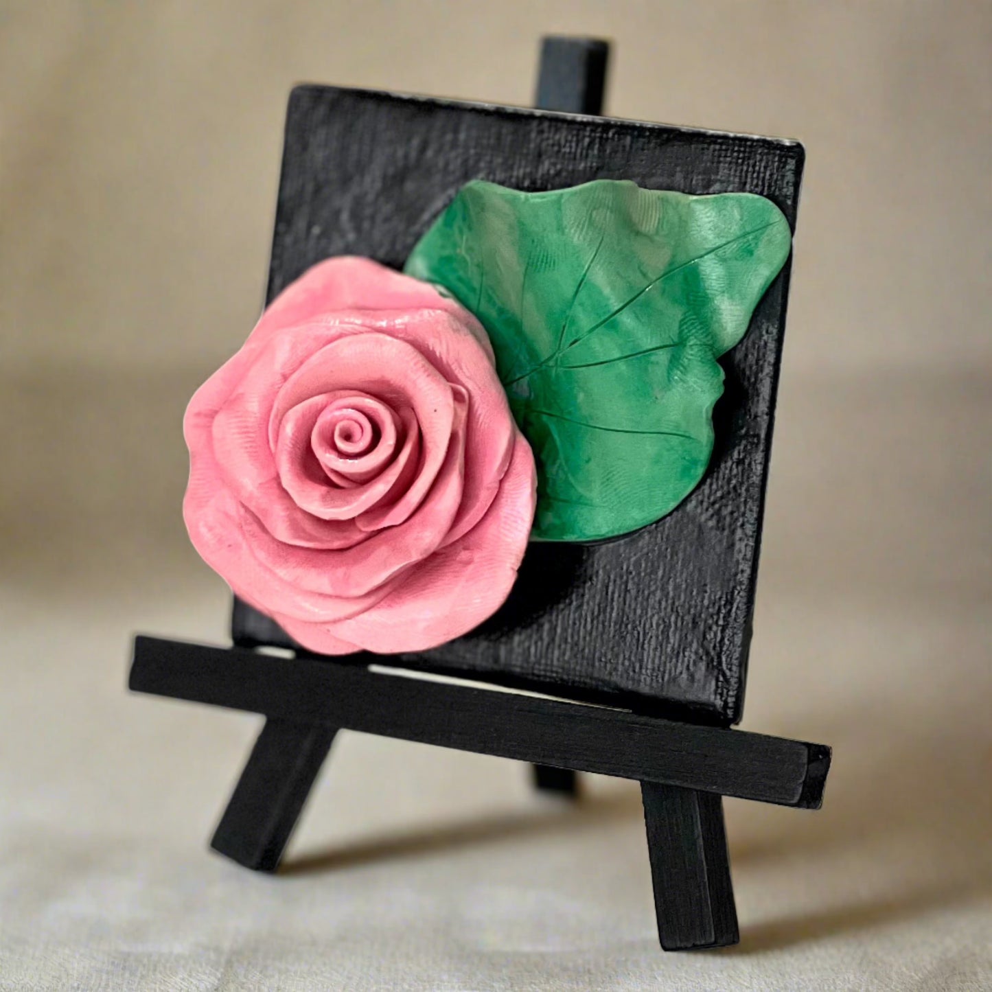Polymer Clay Flowers On A Canvas