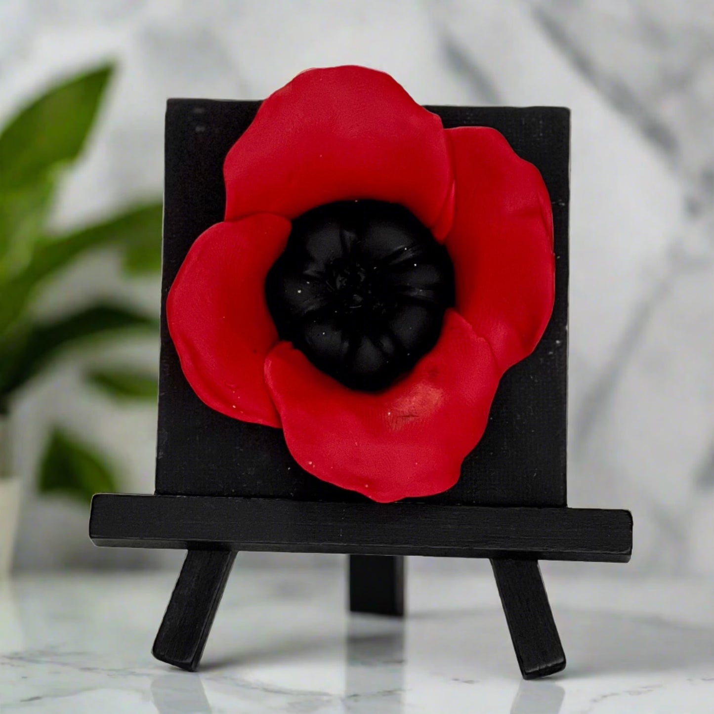 Polymer Clay Flowers On A Canvas