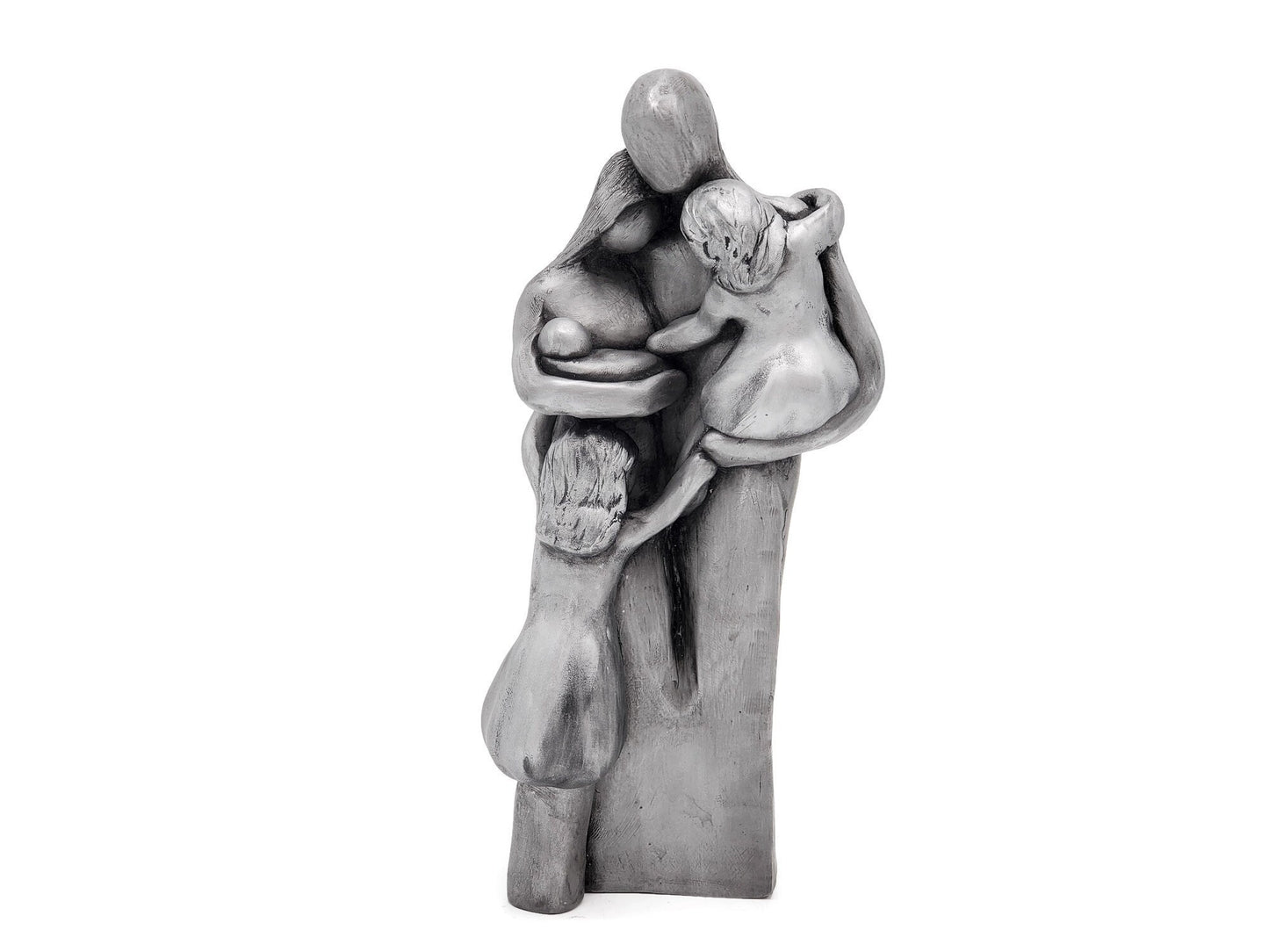 10th Anniversary Family of Five Portrait Aluminum Gift, Gift for Her, Gift for Him, Tenth Year Husband Wife New Baby