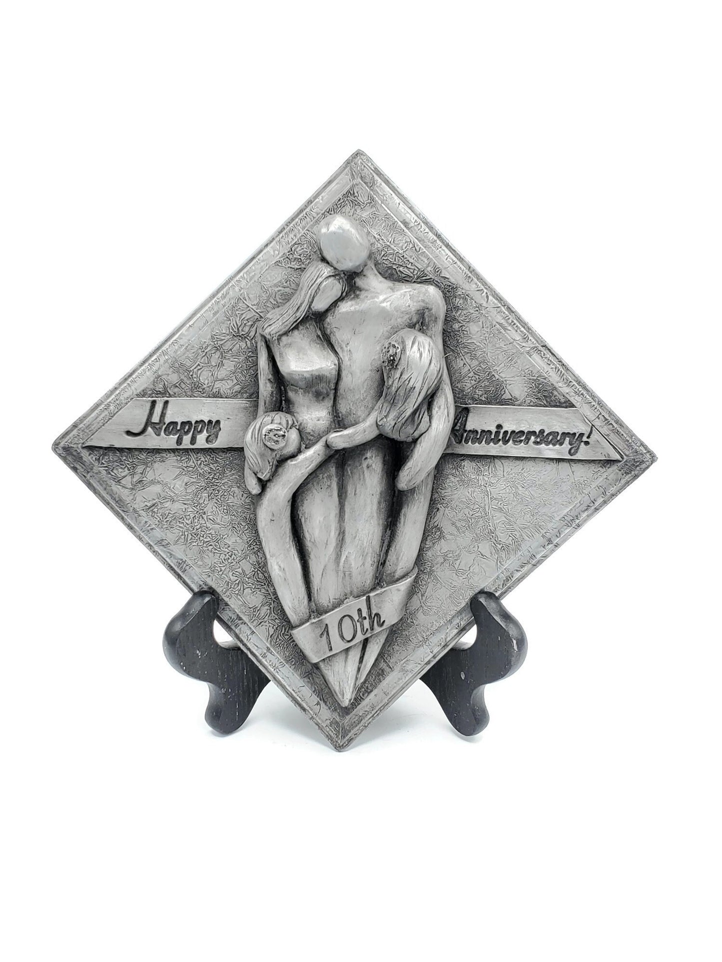 Happy 10th Anniversary Aluminum Plaque, Tin Anniversary Gift, Tenth Wedding Anniversary Gift for Him and Her