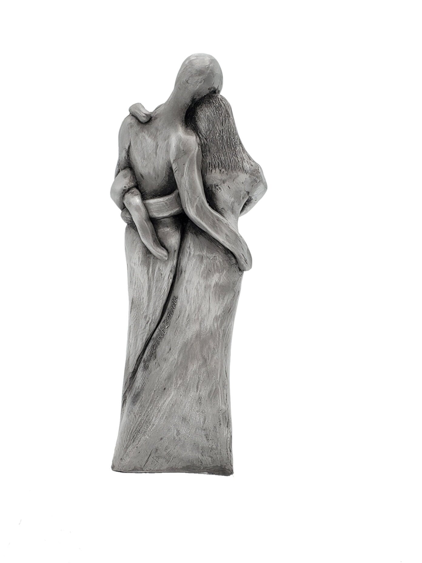Family of Four w/ Newborn Baby and Young Toddler 10 Year Anniversary Aluminum Sculpture 10th Anniversary Gift for Men