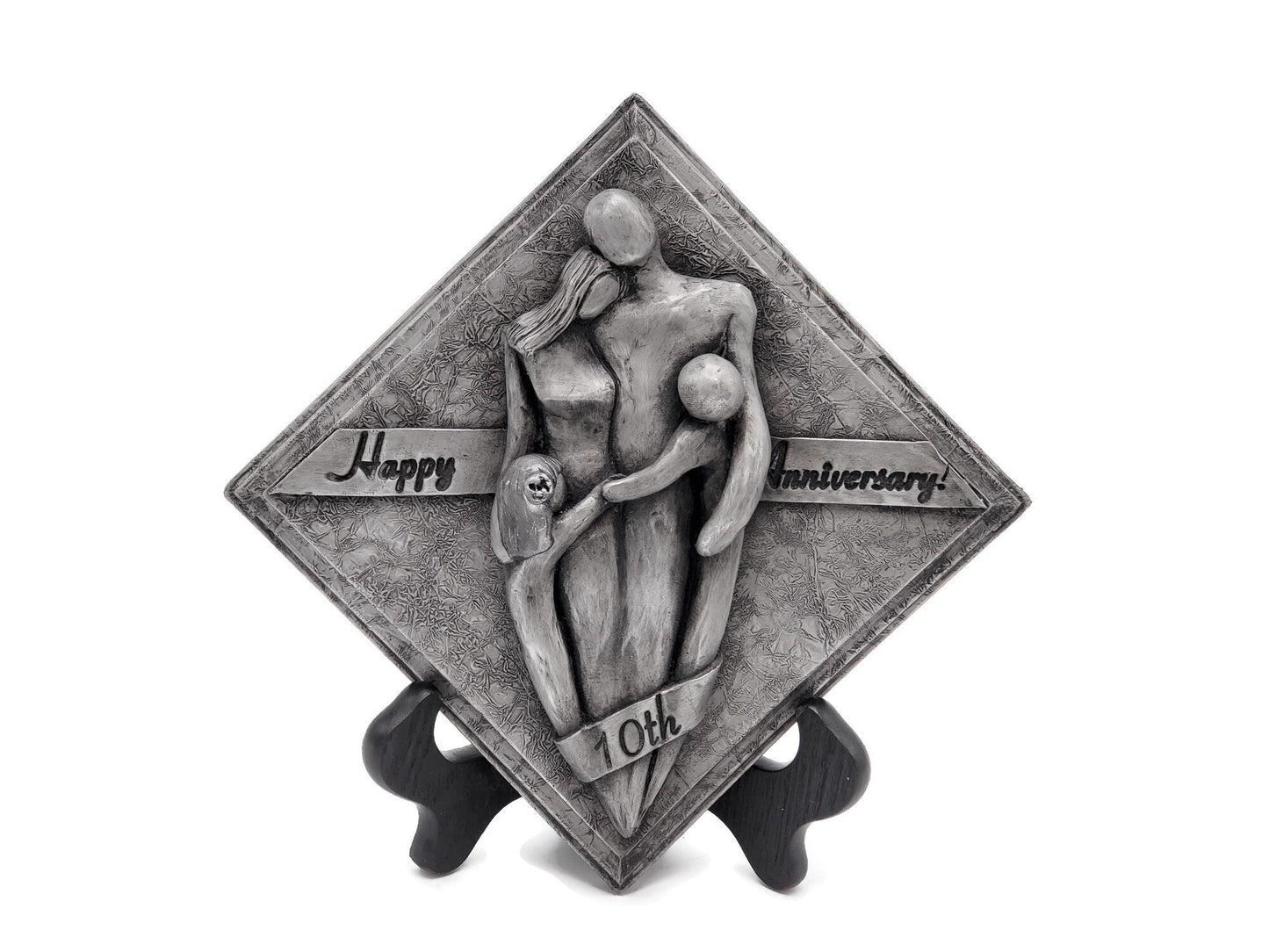 Happy 10th Anniversary Aluminum Plaque, Tin Anniversary Gift, Tenth Wedding Anniversary Gift for Him and Her