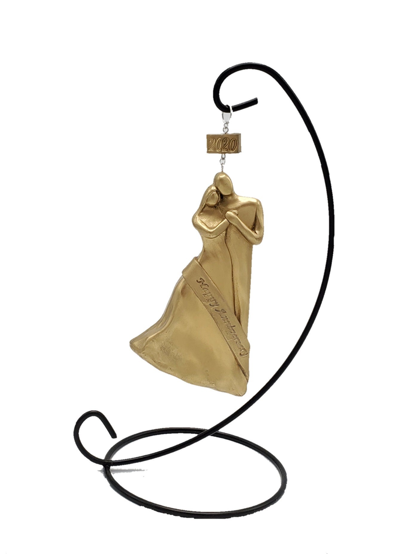 Couple's Wedding Anniversary Gift, Aluminum, Bronze, Copper, Pearl, Ivory, Silver or Gold - Happy Anniversary 2023 Christmas Ornament