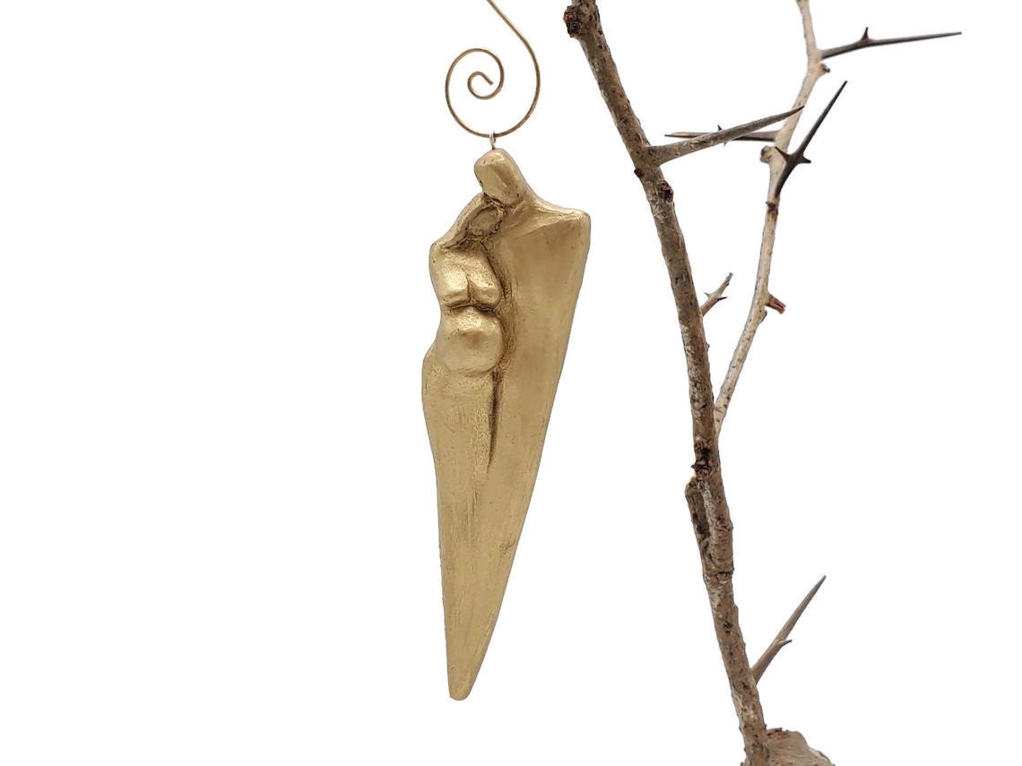 Modern Maternity Christmas Ornaments of a Expecting Couple Personalized Pregnant Christmas Ornament