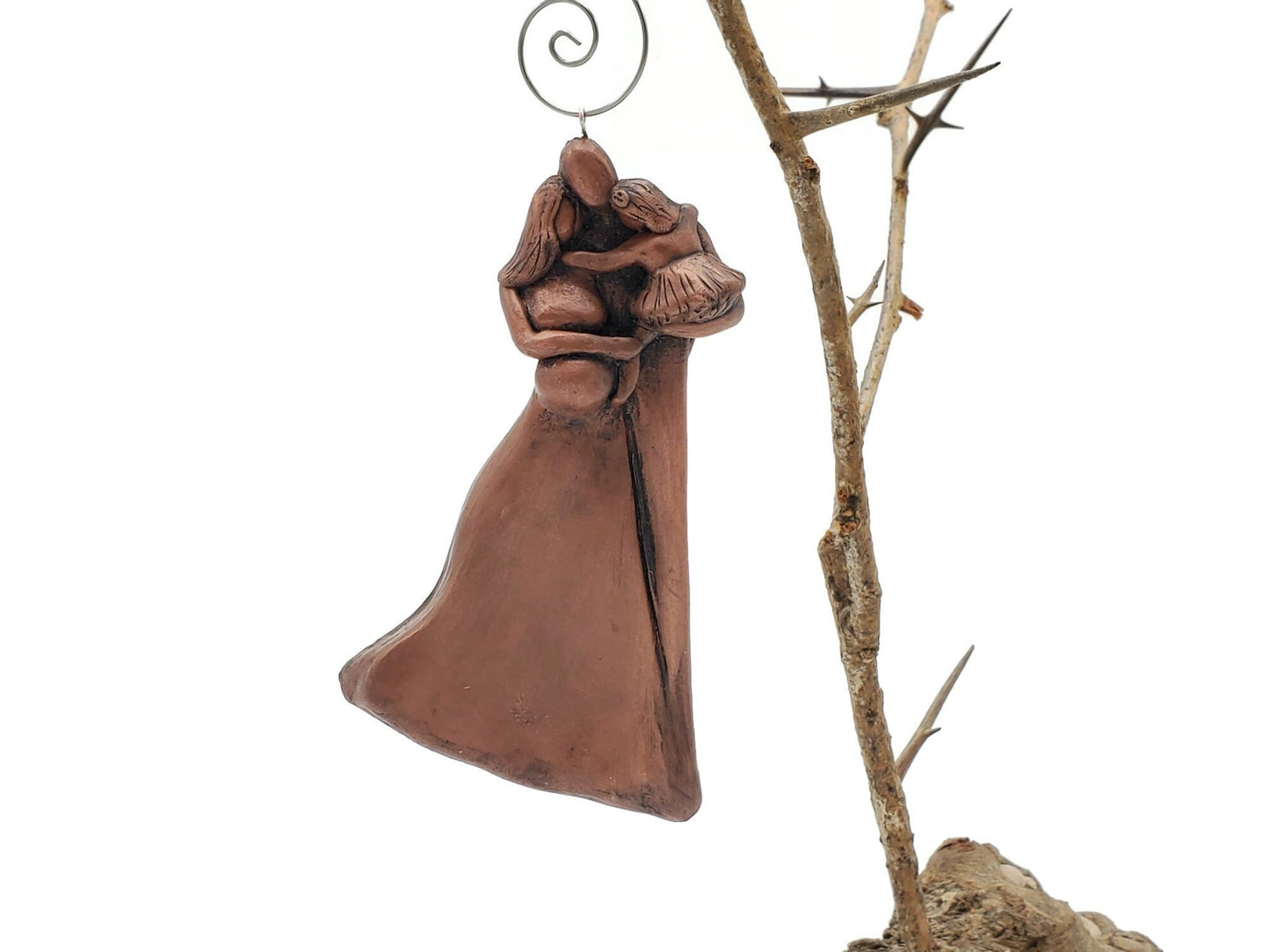 Pregnant Expecting Family of Three with a Toddler GirlChristmas Ornament OrDrEFO3-YTC-G