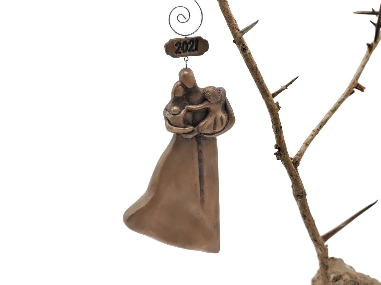 Baby's First Christmas Ornament 2021 Family of Four Big Sister Brother OrDrFO4-YTT