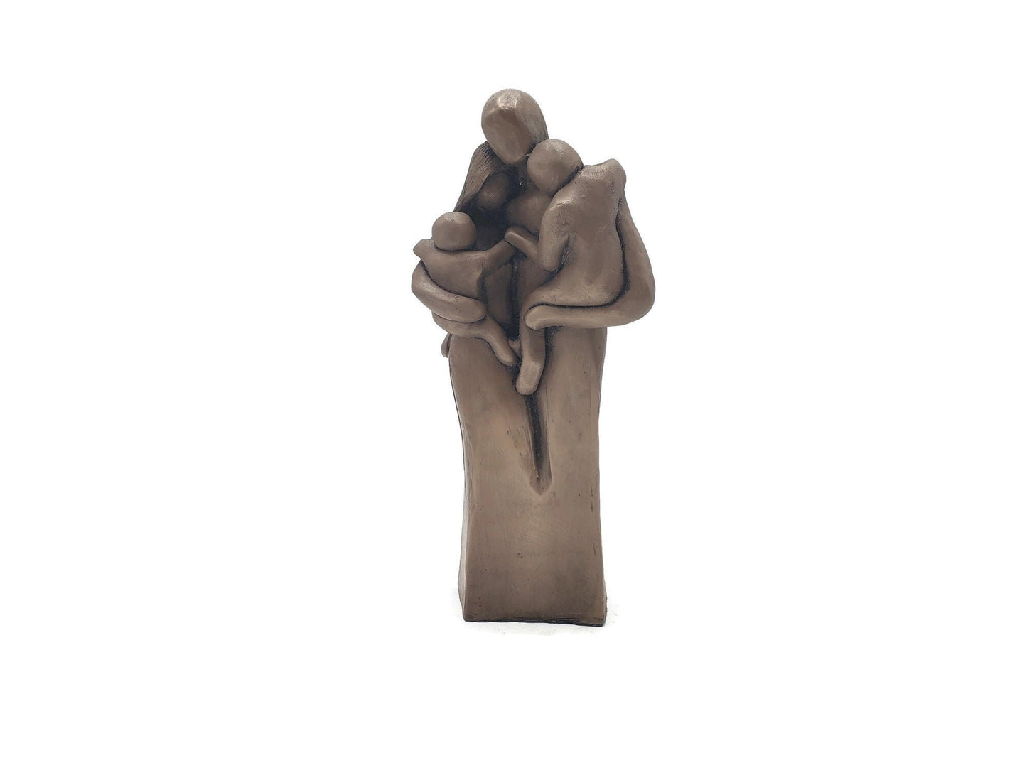 Family of Four w/Baby and Toddler 8 Year Anniversary Bronze Sculpture 8th Anniversary Gift for husband