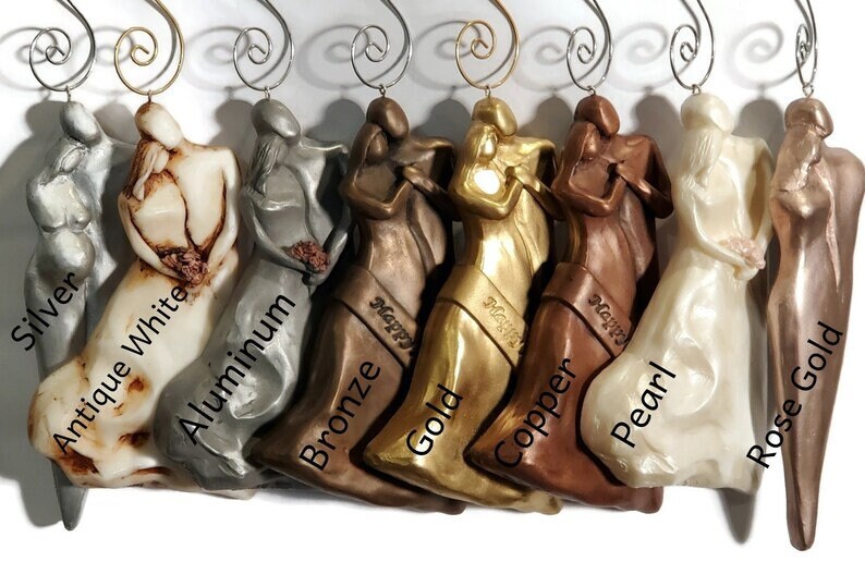 Pregnant Expecting Family of Four Christmas Ornament OrDrEFO4-YTC-BB-B