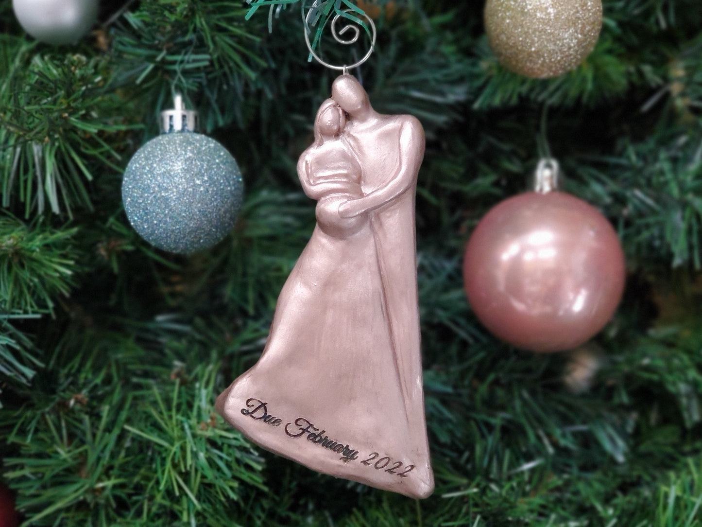 Pregnant Expecting Family Christmas Ornament