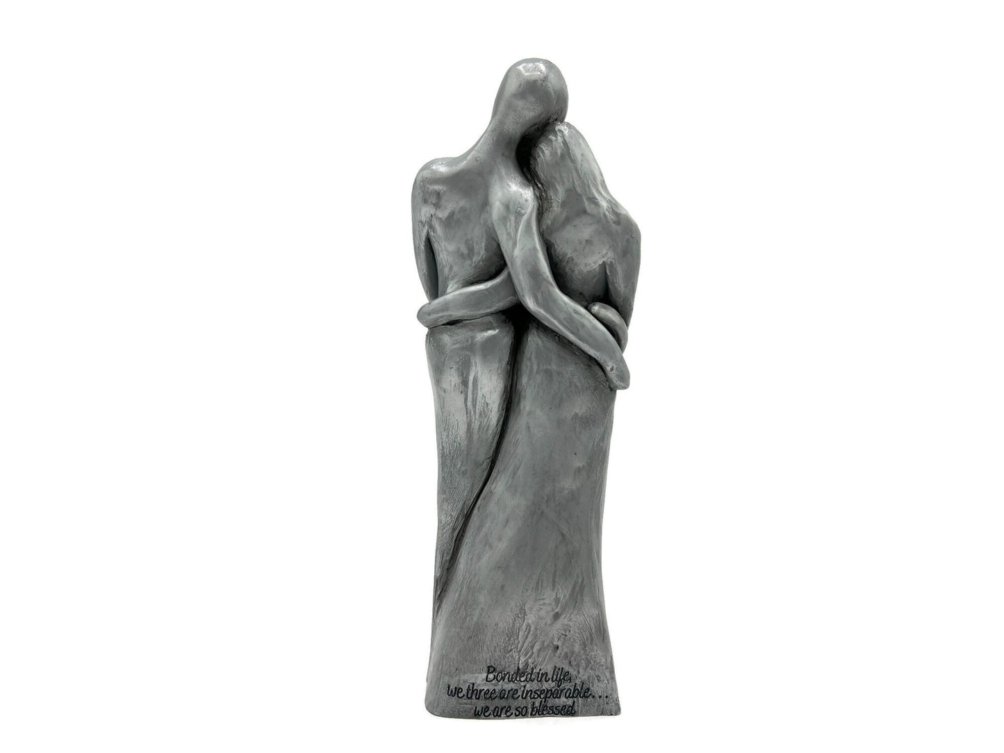 Family of Three 10 Year Anniversary Aluminum Sculpture, Anniversary Gift for Men, Gift for Her, 10 Years Gift for Husband Wife