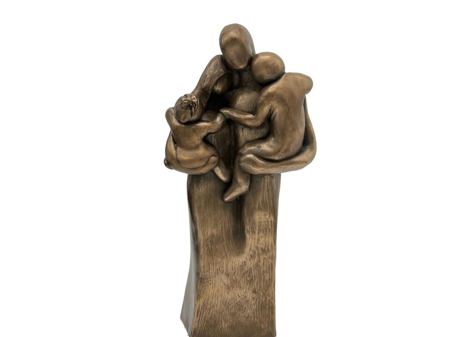 Family of Four w/Baby and Toddler 8 Year Anniversary Bronze Sculpture 8th Anniversary Gift for husband