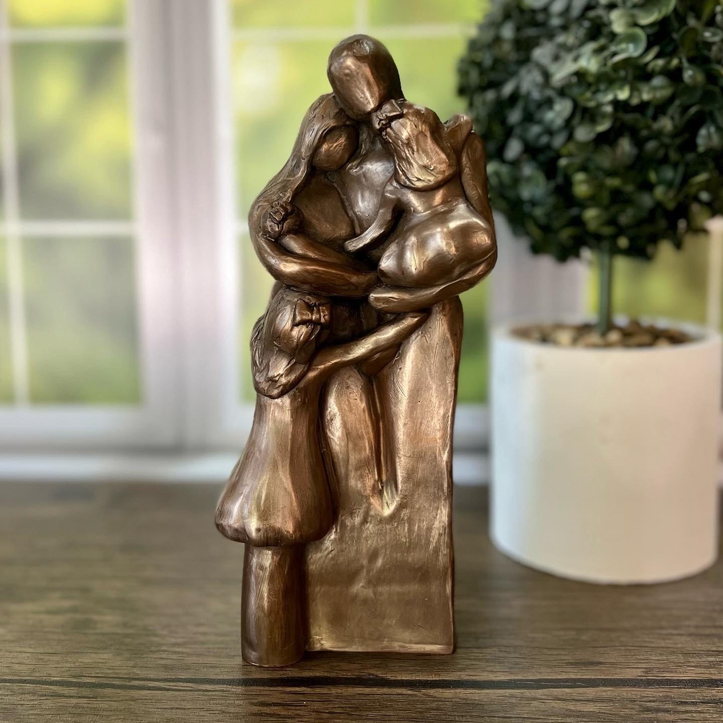 8th Anniversary Family of Five Portrait Aluminum Gift, Gift for Her, Gift for Him, Eight Year Husband Wife New Baby