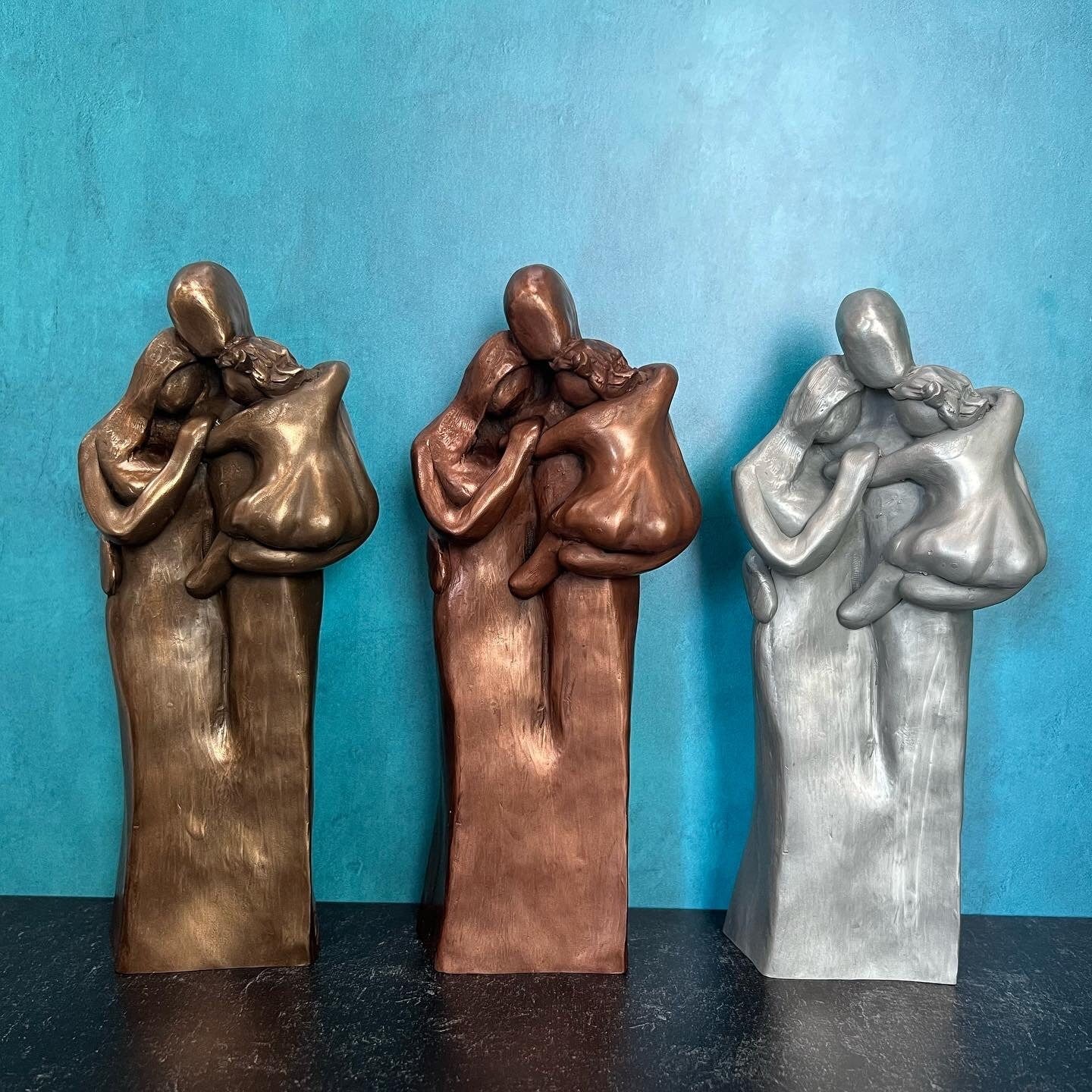 Family of Three, Young Toddler Portrait 7th, 8th, 10th Anniversary Gift, Mother's Day, Father's Day, Christmas - FO3YT