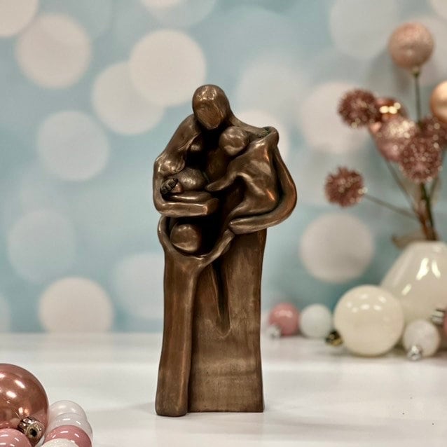 8th Anniversary Family of Five Portrait Aluminum Gift, Gift for Her, Gift for Him, Eight Year Husband Wife New Baby