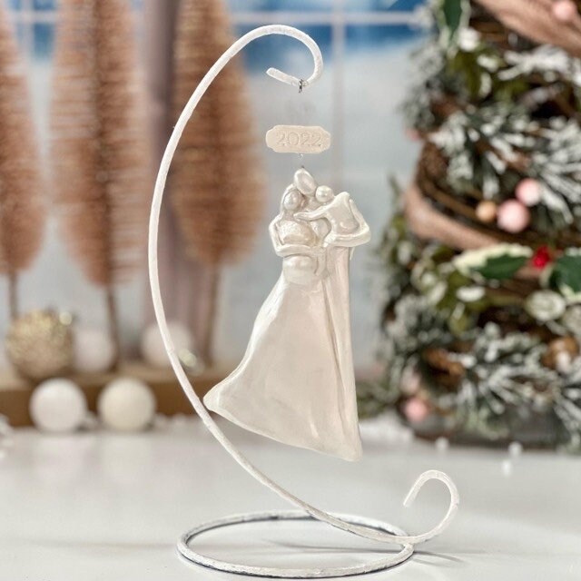 Pregnant Expecting Family of Three with a Toddler Boy Christmas Ornament OrDrEFO3T-B