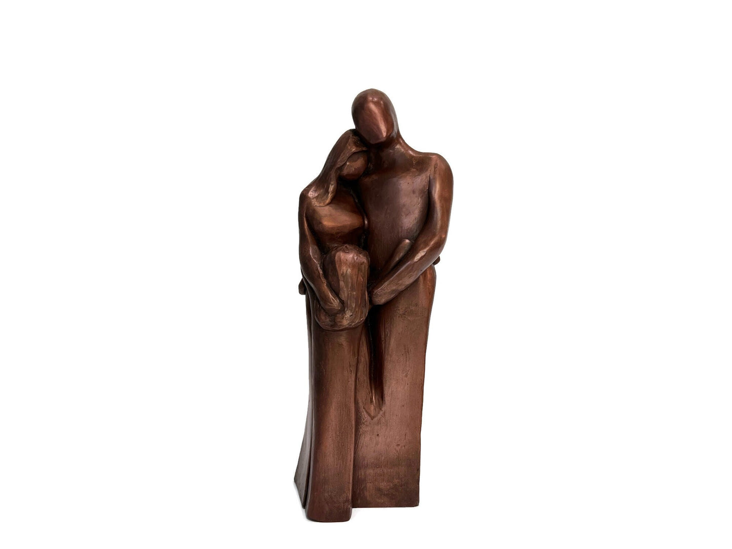 Family of Three 10 Year Anniversary Aluminum Sculpture, Anniversary Gift for Men, Gift for Her, 10 Years Gift for Husband Wife