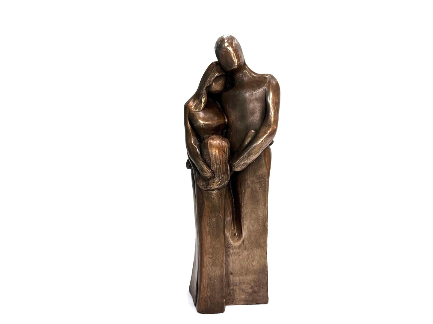 Family of Three 10 Year Anniversary Aluminum Sculpture, Anniversary Gift for Men, Gift for Her, 10 Years Gift for Husband Wife
