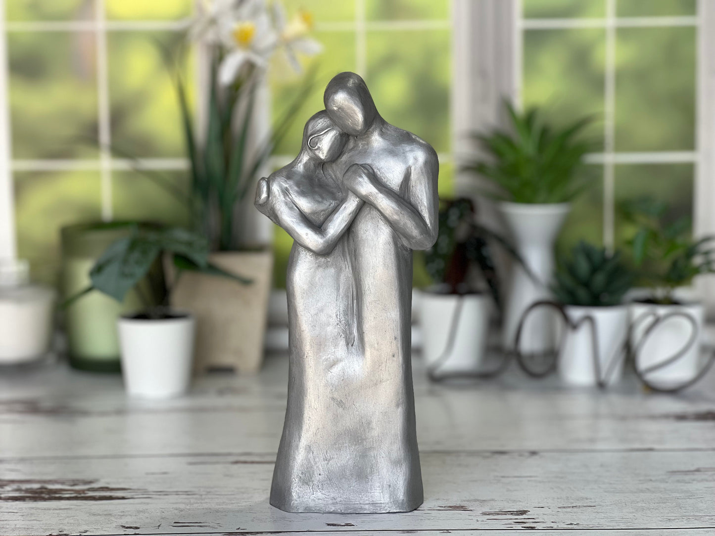 10 Year Anniversary Aluminum Sculpture, 10th Anniversary Gift for him, 10th Anniversary Gift for her, Tin Anniversary Gift, 10 year Tenth