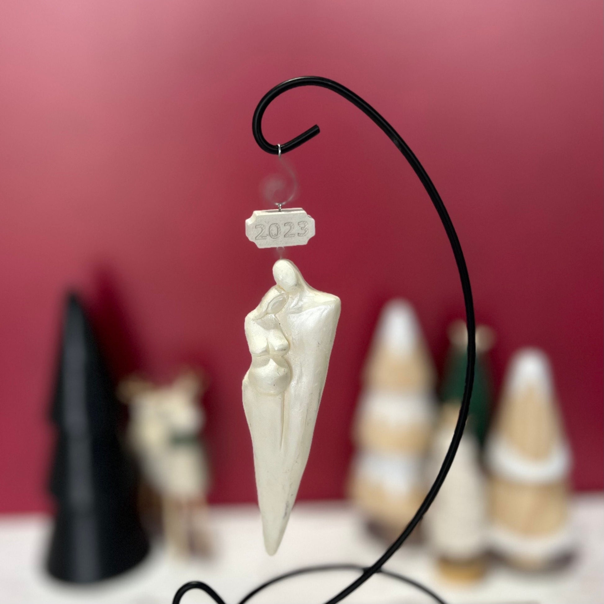 Modern Maternity Christmas Ornaments of a Expecting Couple Personalized Pregnant Christmas Ornament