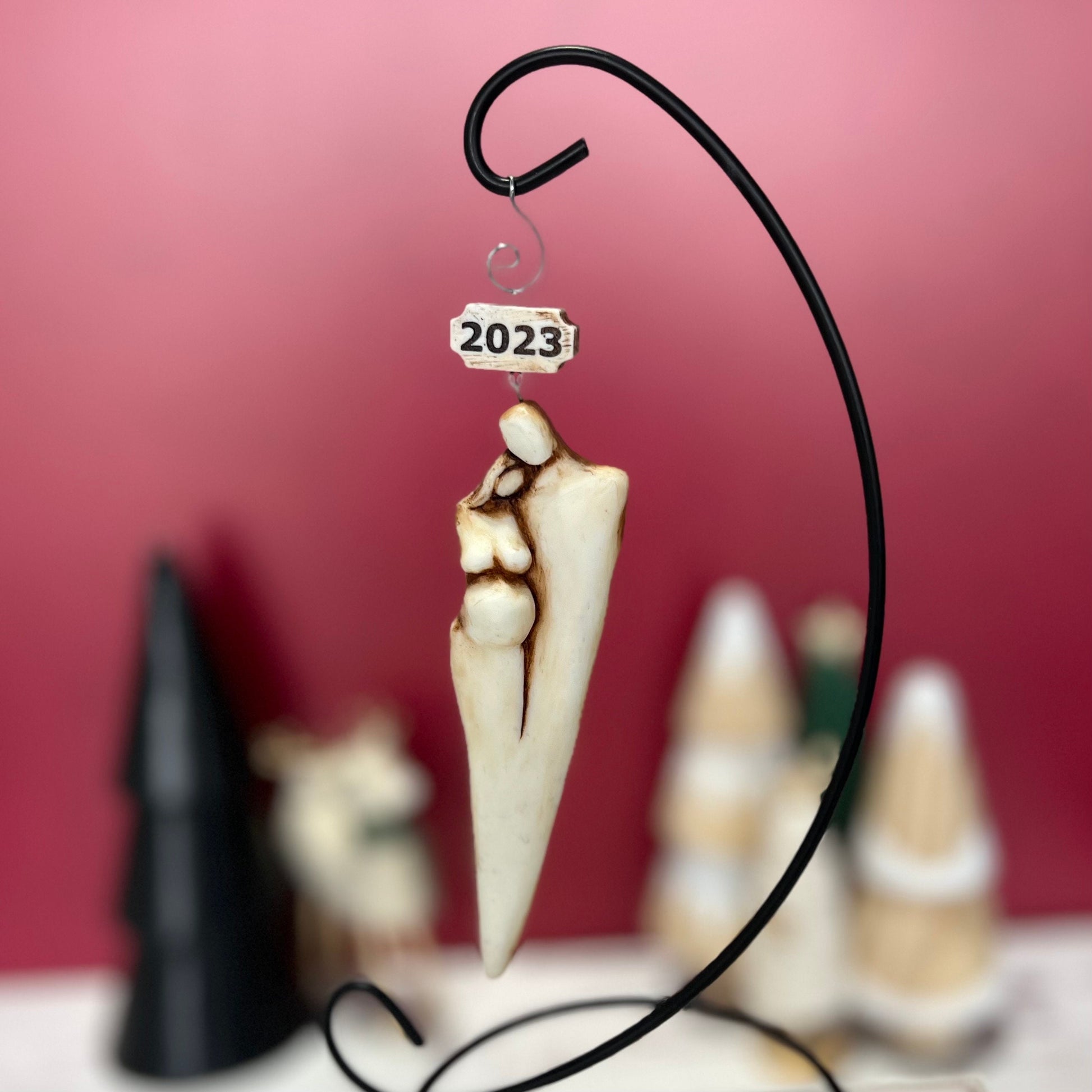 Modern Maternity Christmas Ornaments of a Expecting Couple Personalized Pregnant Christmas Ornament