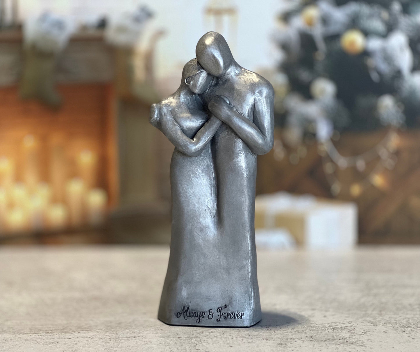 10 Year Anniversary Aluminum Sculpture, 10th Anniversary Gift for him, 10th Anniversary Gift for her, Tin Anniversary Gift, 10 year Tenth