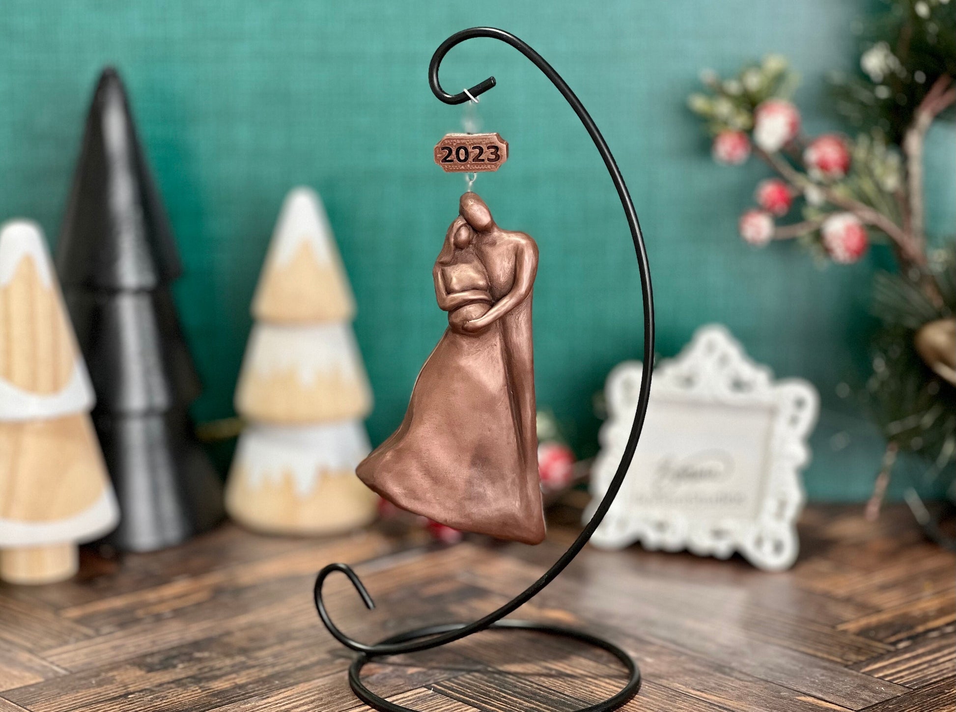 Pregnant Expecting Family Christmas Ornament