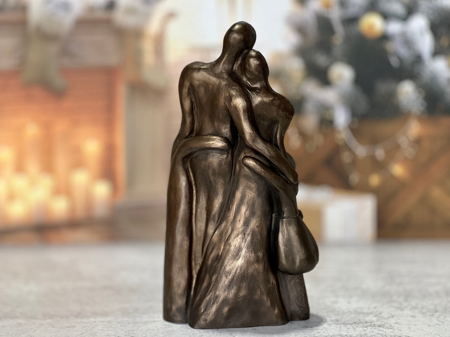 8th Anniversary Family of Four Portrait, Bronze Anniversary Gift, Gift for Her, Gift for Him, 8 Year Anniversary Gift, Cold-Cast Bronze 9FO4