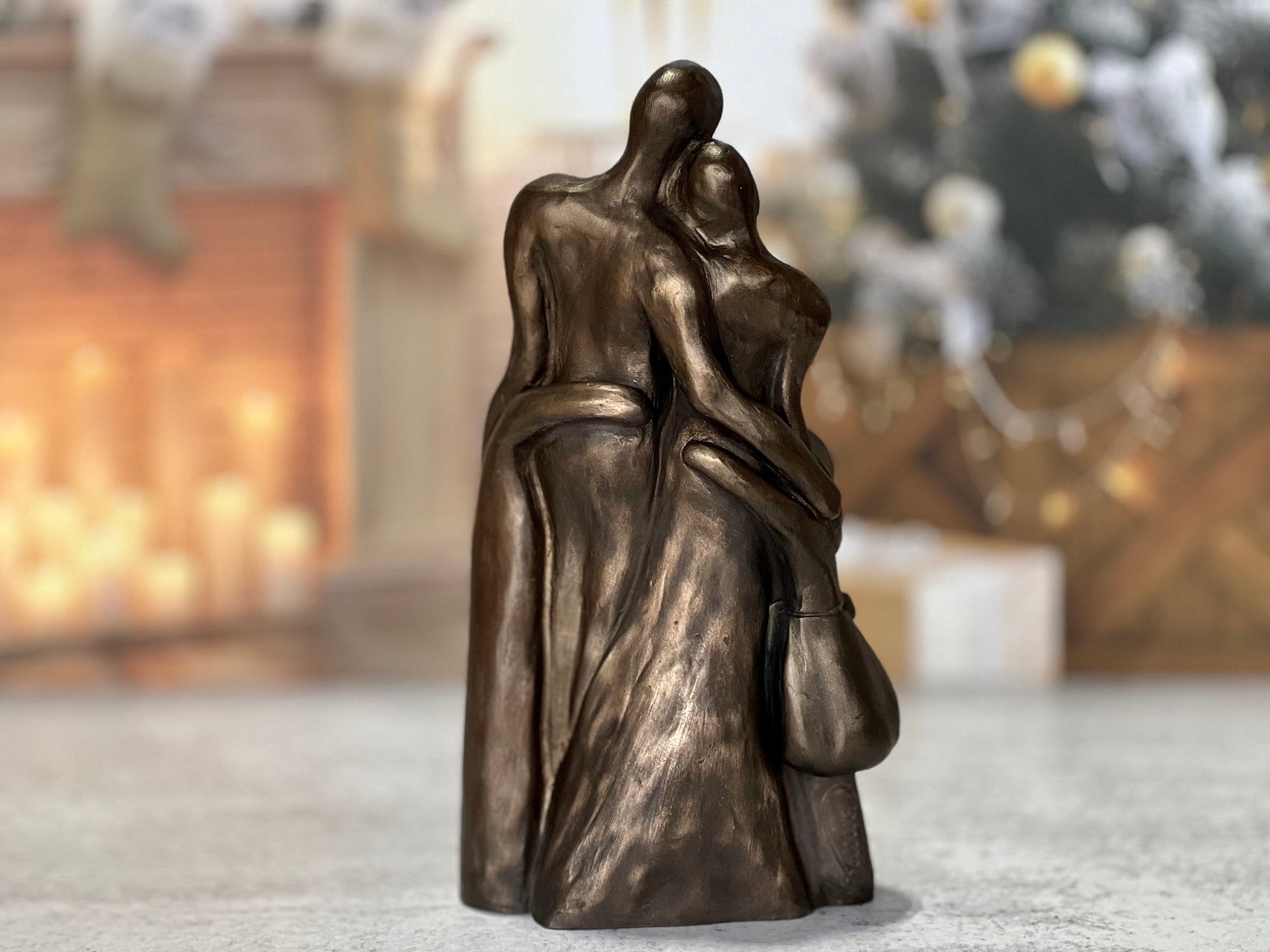 8th Anniversary Family of Four Portrait, Bronze Anniversary Gift, Gift for Her, Gift for Him, 8 Year Anniversary Gift, Cold-Cast Bronze 9FO4