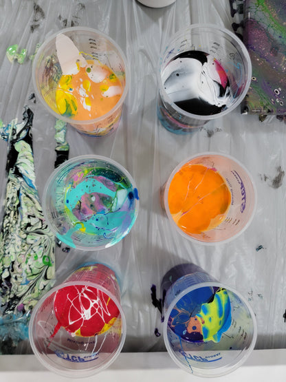 [6/19/26 @ 6pm] Paint Pour Floral Techniques Class