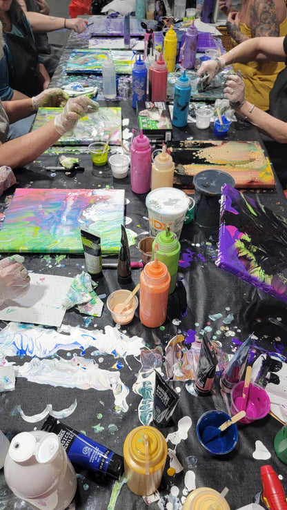 [6/19/26 @ 6pm] Paint Pour Floral Techniques Class