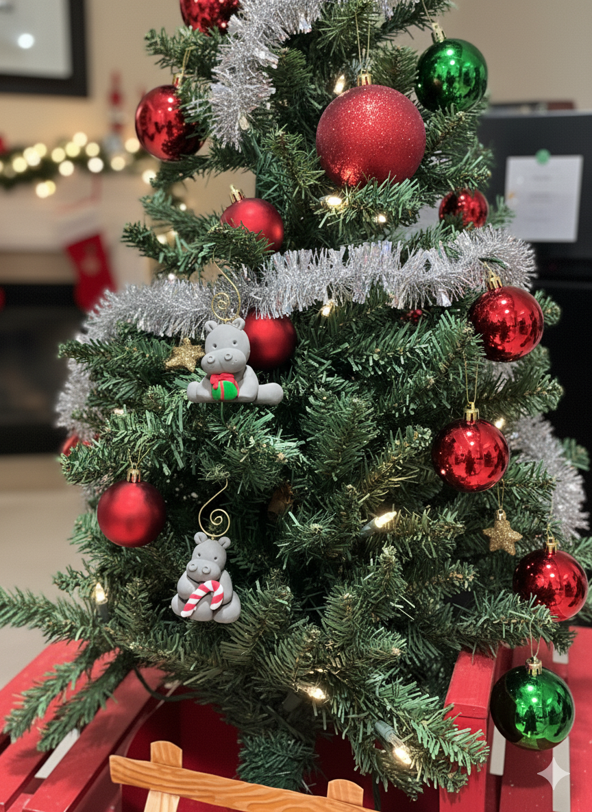 12/04/25 Foam Clay Hippo Christmas Ornament Class