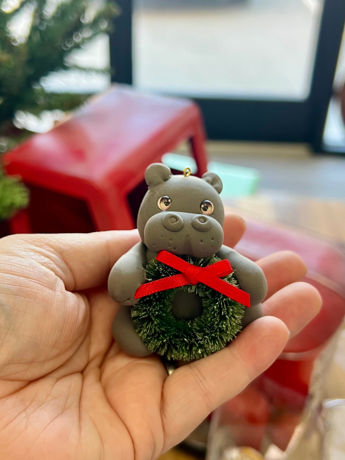 12/04/25 Foam Clay Hippo Christmas Ornament Class