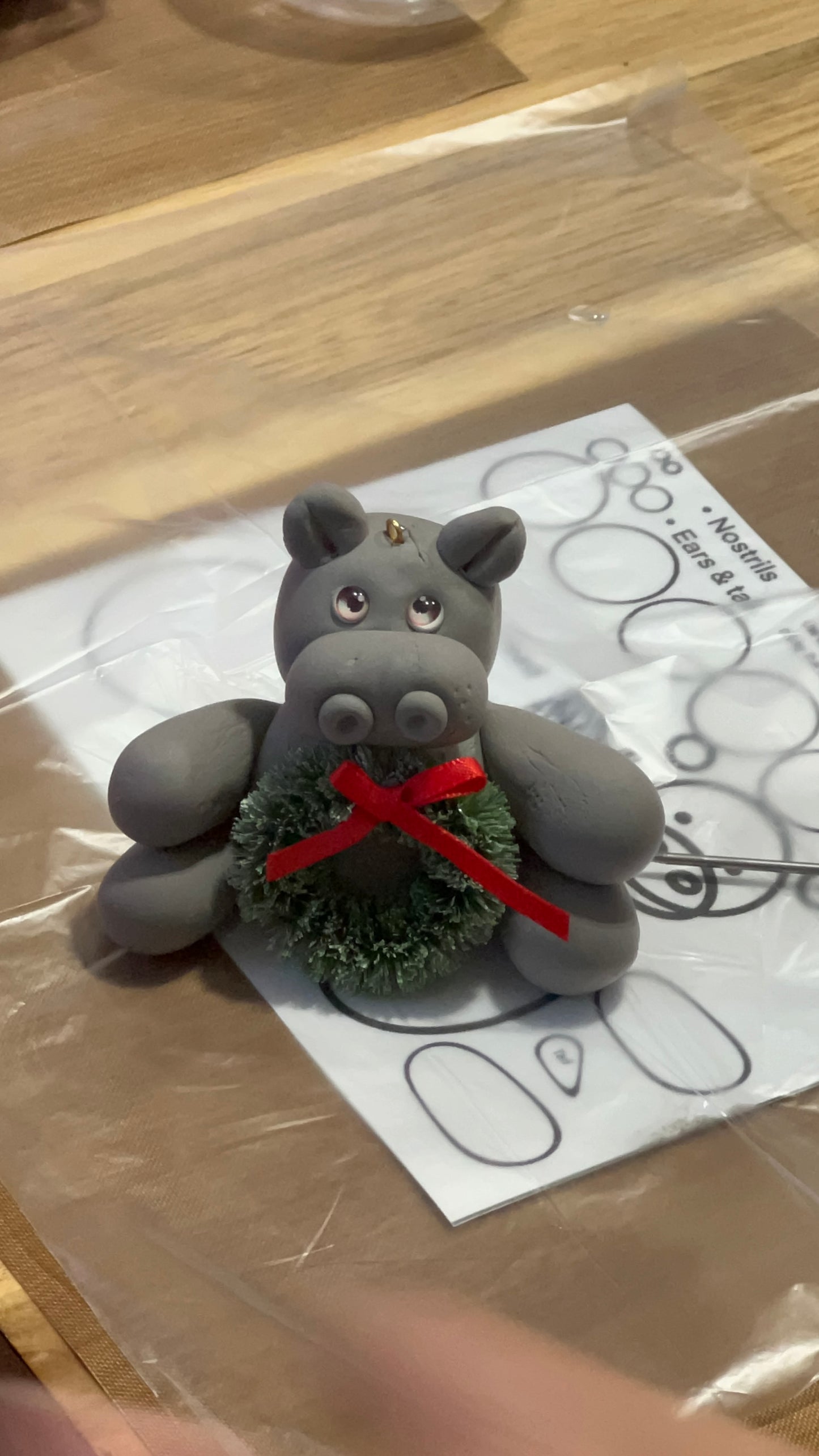 12/04/25 Foam Clay Hippo Christmas Ornament Class