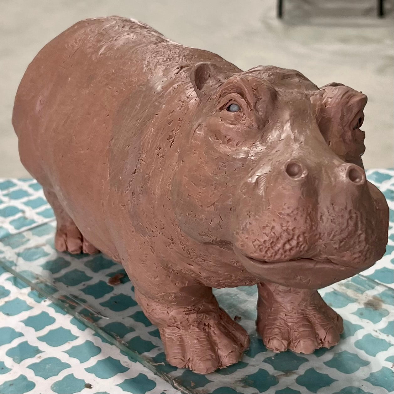 3d Printed Hippo Sculpture