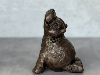 Yogi Hippo Sculpture, Upward Facing Dog Hippopotamus, Yoga Animal Figurine
