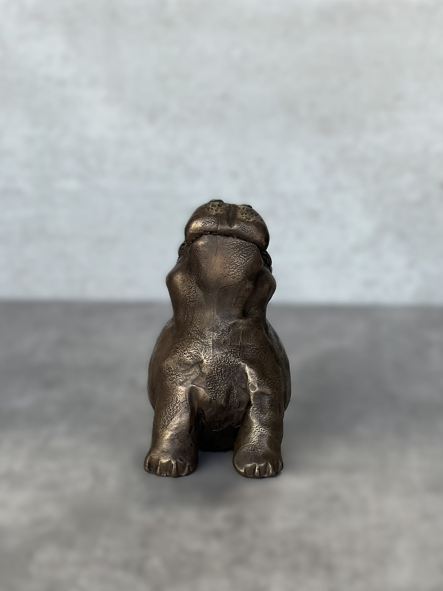 Yogi Hippo Sculpture, Upward Facing Dog Hippopotamus, Yoga Animal Figurine