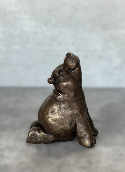 Yogi Hippo Sculpture, Upward Facing Dog Hippopotamus, Yoga Animal Figurine