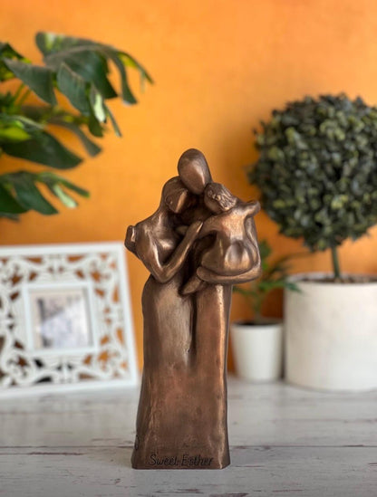 Personalized Anniversary Gift – Family of Three Sculpture for Couple with Child