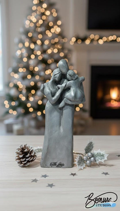 Personalized Anniversary Gift – Family of Three Sculpture for Couple with Child