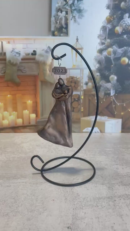 New Parents' Joy: Hand-Sculpted Baby's First Christmas Ornament - OrDrFO3Baby