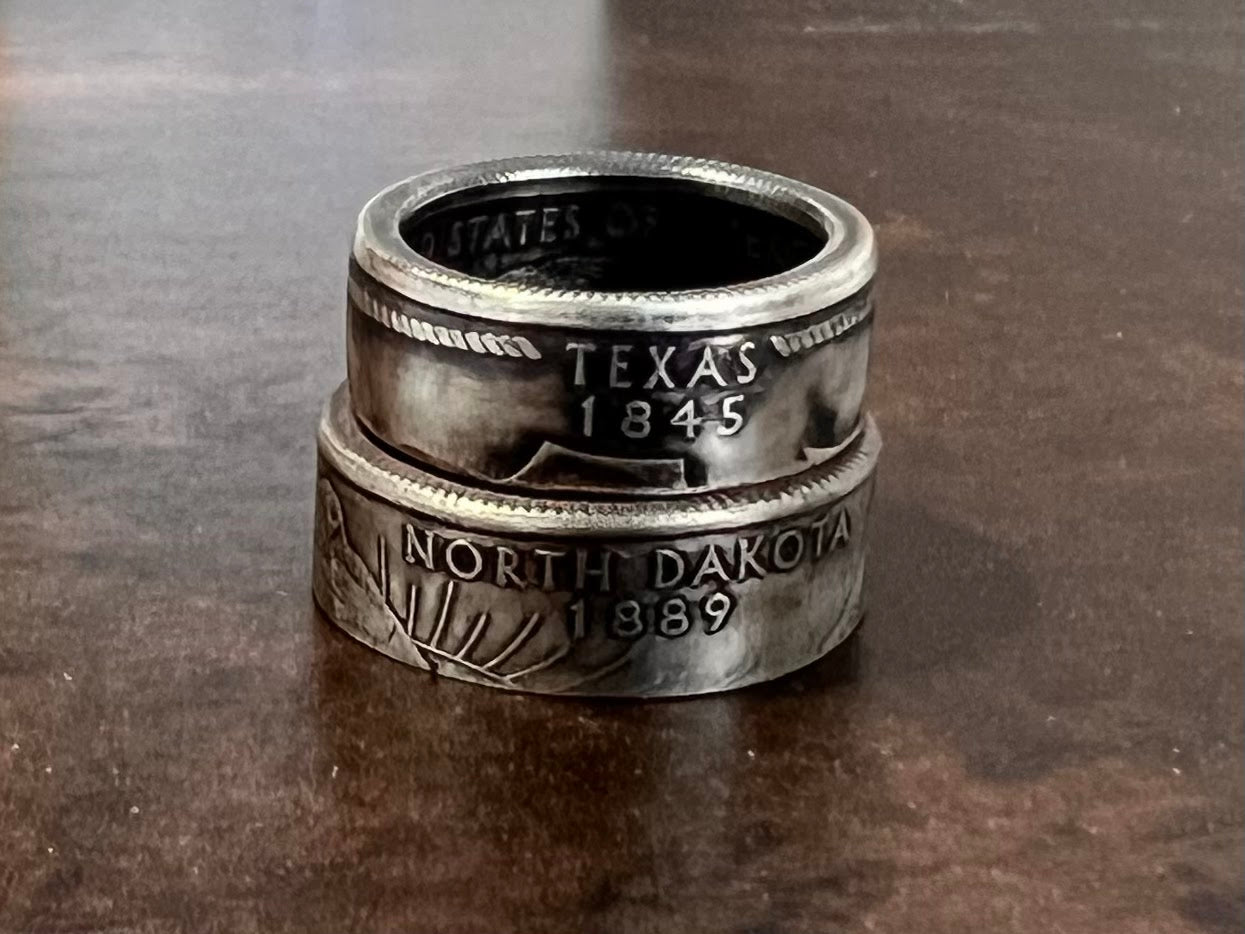 Silver Statehood Coin Rings