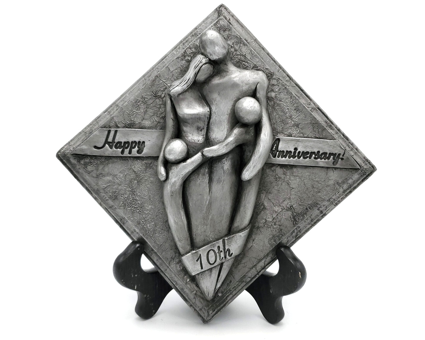Happy 10th Anniversary Aluminum Plaque, Tin Anniversary Gift, Tenth Wedding Anniversary Gift for Him and Her