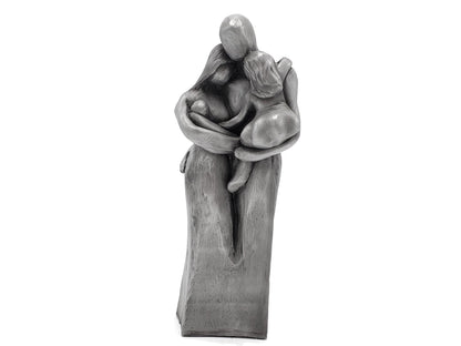Family of Four w/ Newborn Baby and Young Toddler 10 Year Anniversary Aluminum Sculpture 10th Anniversary Gift for Men