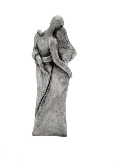 Family of Four w/ Newborn Baby and Young Toddler 10 Year Anniversary Aluminum Sculpture 10th Anniversary Gift for Men