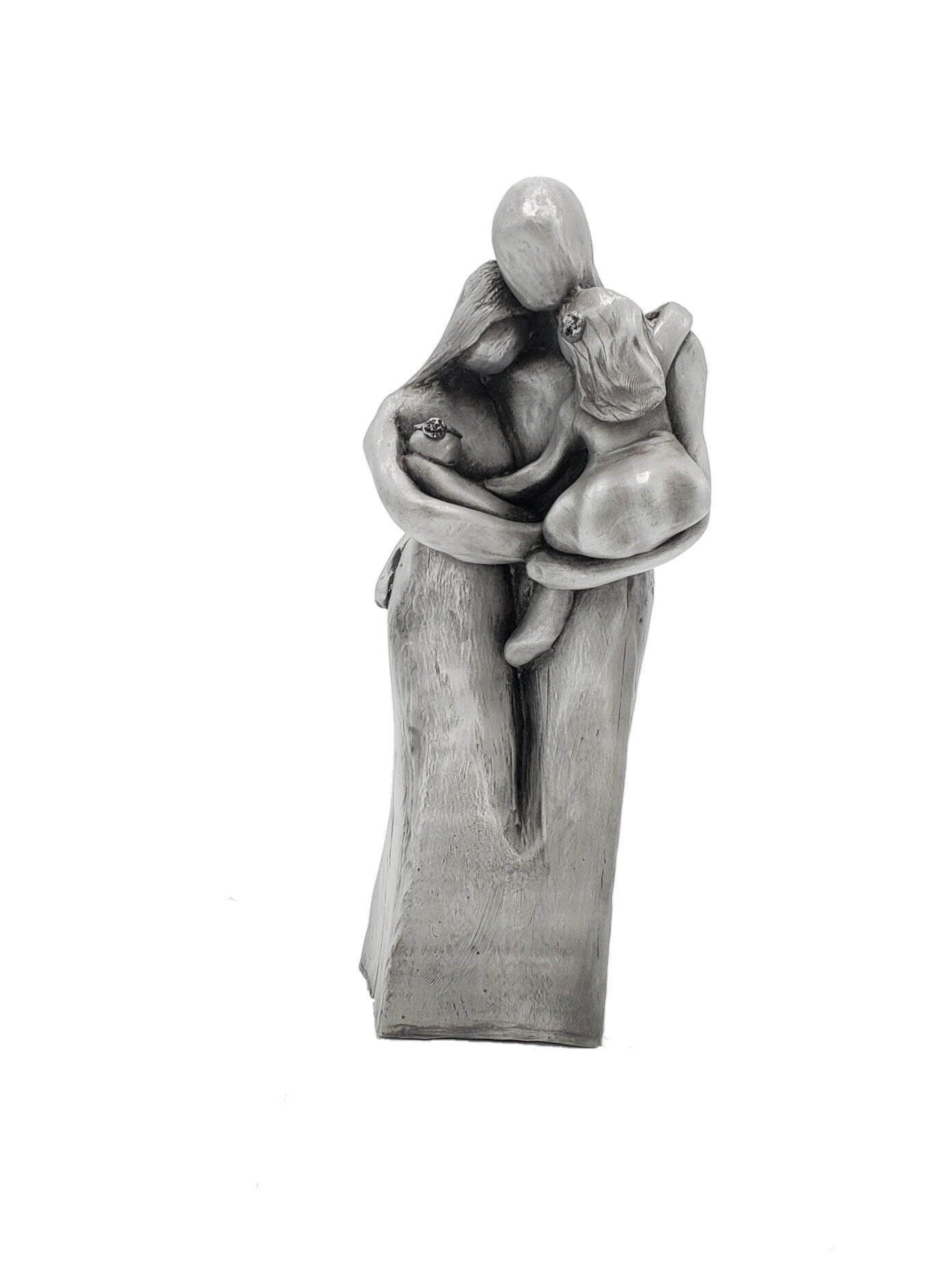Family of Four w/ Newborn Baby and Young Toddler 10 Year Anniversary Aluminum Sculpture 10th Anniversary Gift for Men
