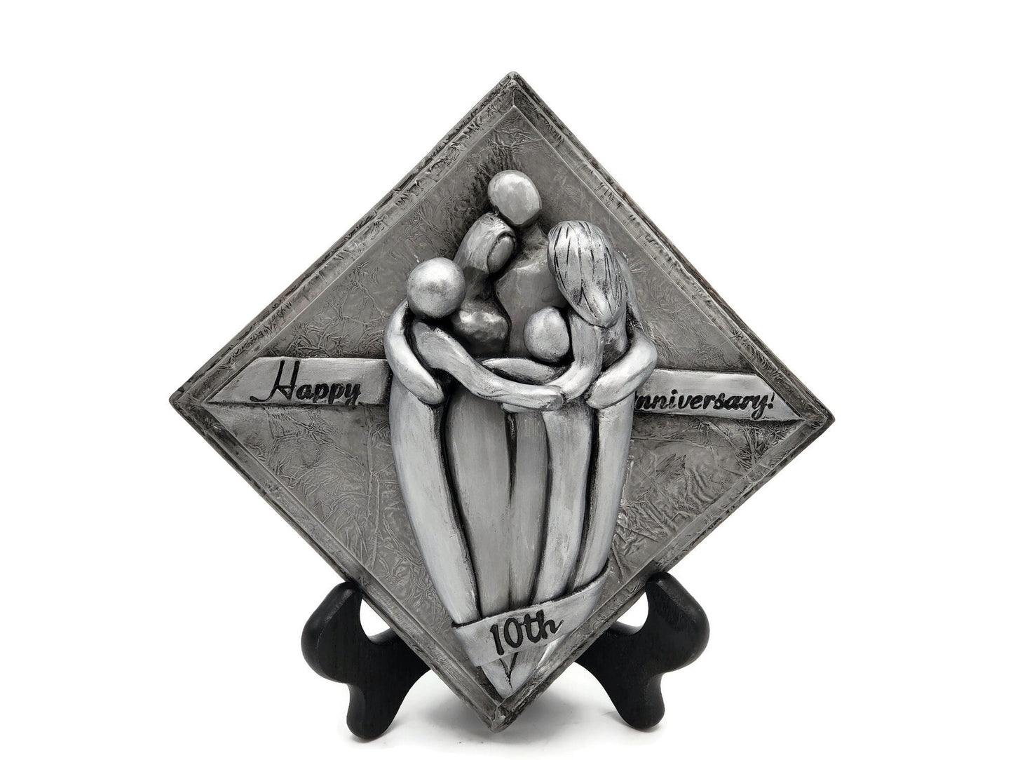 Happy 10th Anniversary Aluminum Plaque, Tin Anniversary Gift, Tenth Wedding Anniversary Gift for Him and Her