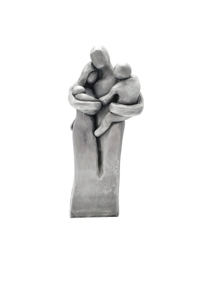 Family of Four w/ Newborn Baby and Young Toddler 10 Year Anniversary Aluminum Sculpture 10th Anniversary Gift for Men